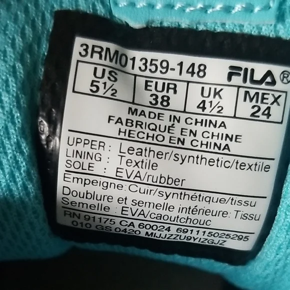 Fila Girl's Multicolor Sneakers Size 5.5 - Picture 4 of 9